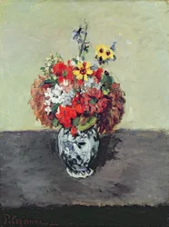 Bloemen in een Delftse vaas, c.1873-75